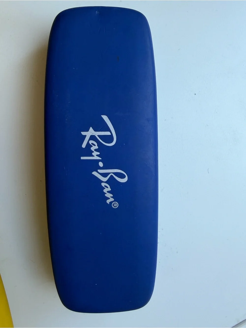 Ray-Ban Clear Frame Kids Glasses with Blue Temples and Blue Case